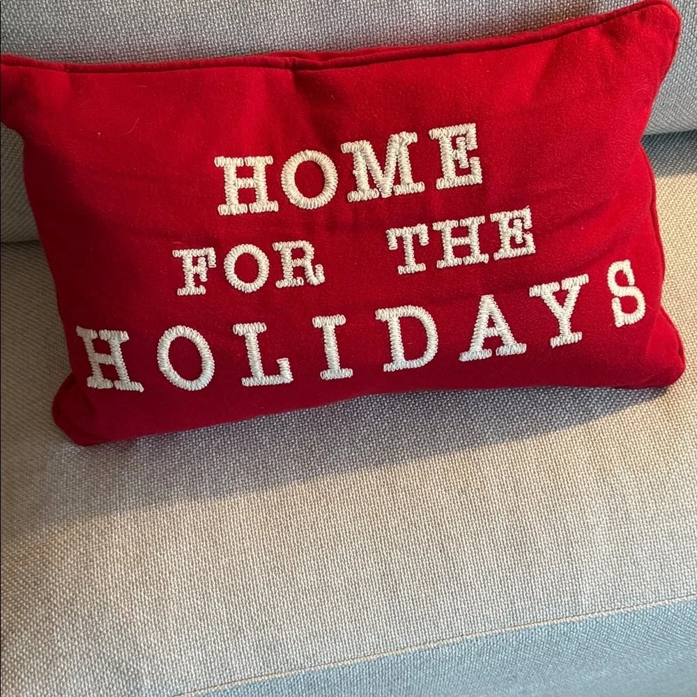 Red Holiday Decorative Pillow